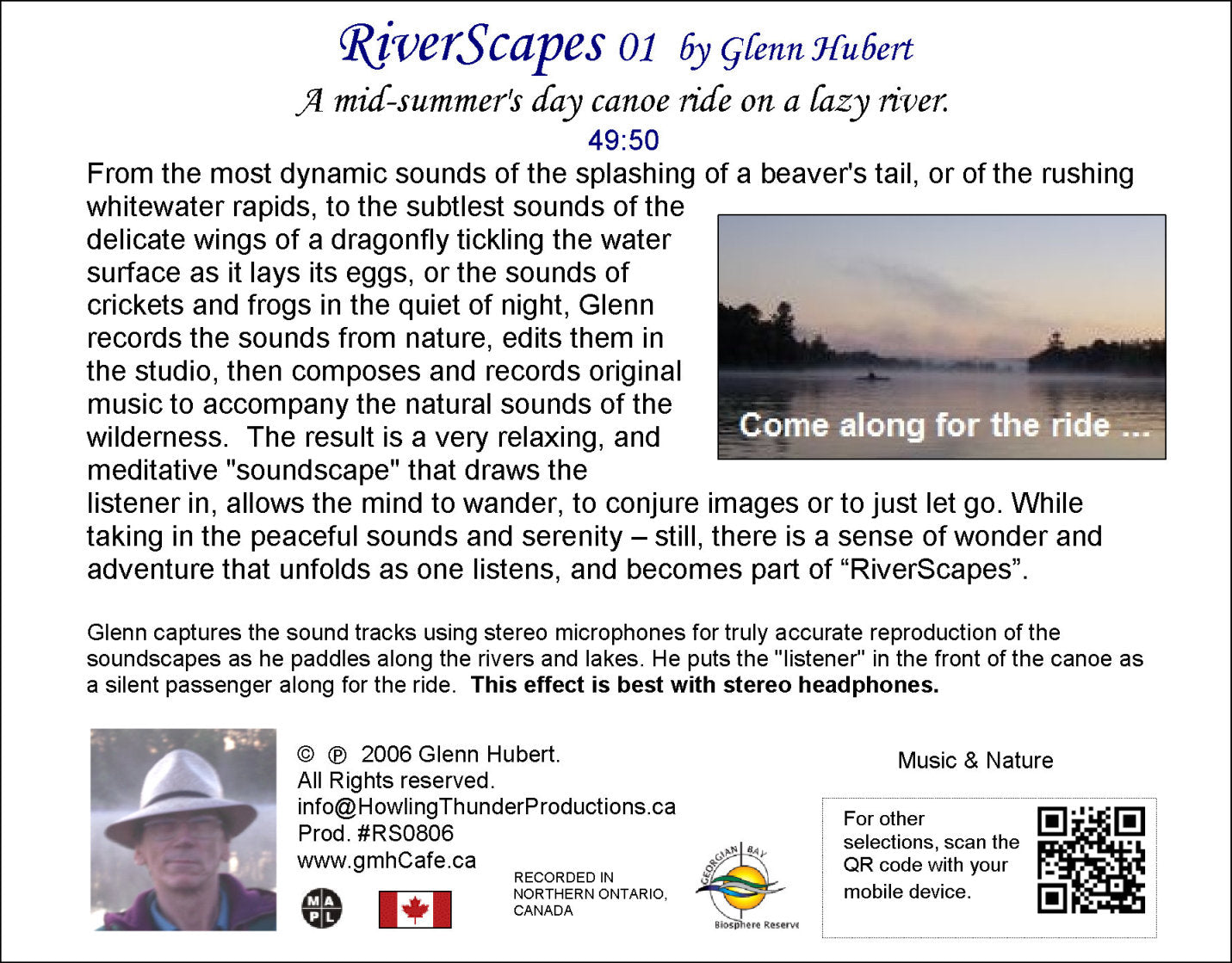 RiverScapes 01 - Glenn Hubert CD back