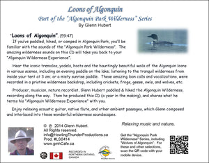 Loons of Algonquin Park CD back cover Glenn Hubert