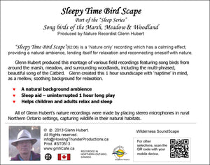 Sleepy Time Bird Scape Glenn Hubert CD back